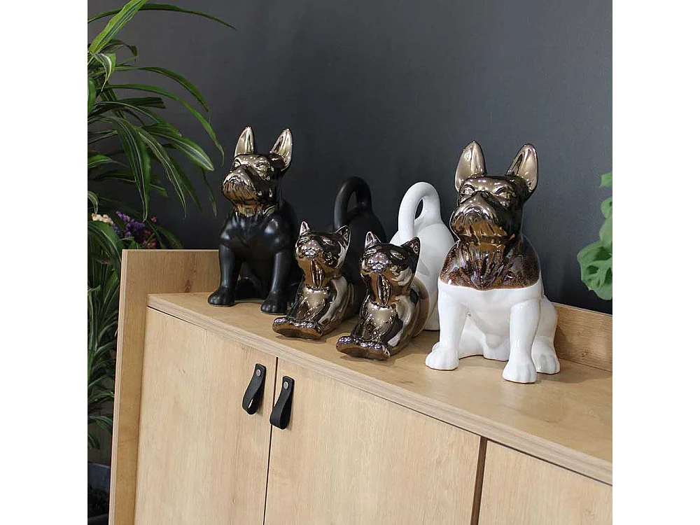 Statuette chat allongé en céramique Zoya