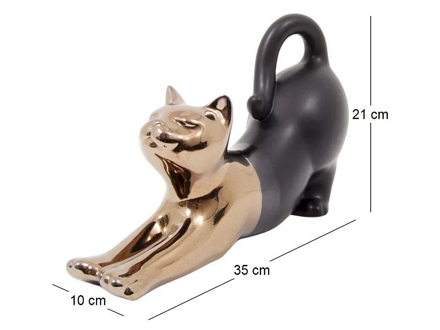 Statuette chat allongé en céramique Zoya