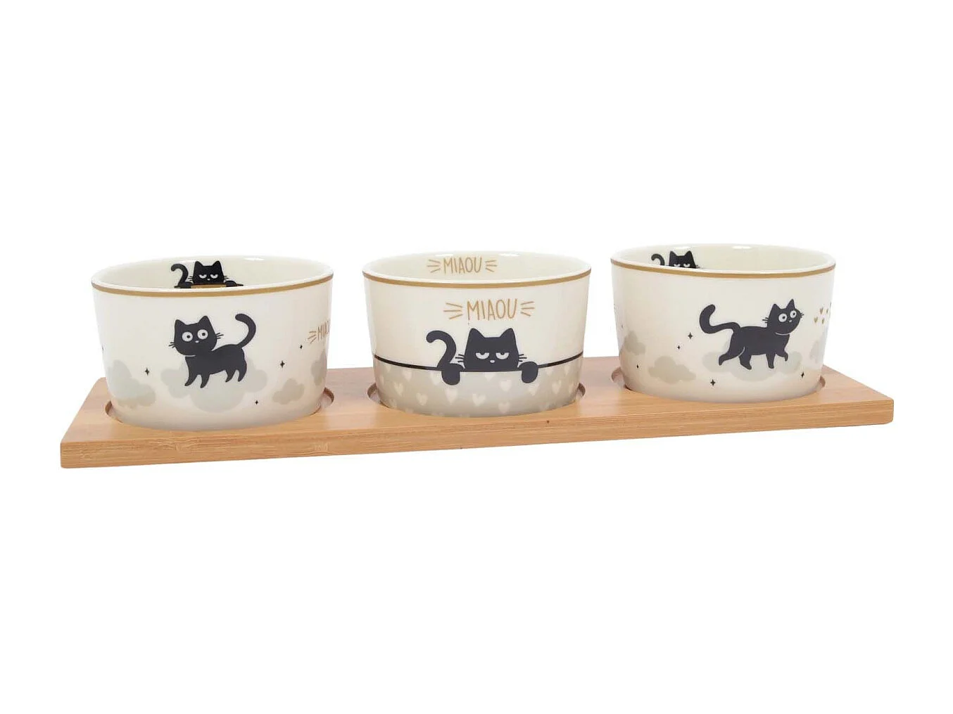 Plateau apéritif avec raviers Gaspard 3 raviers