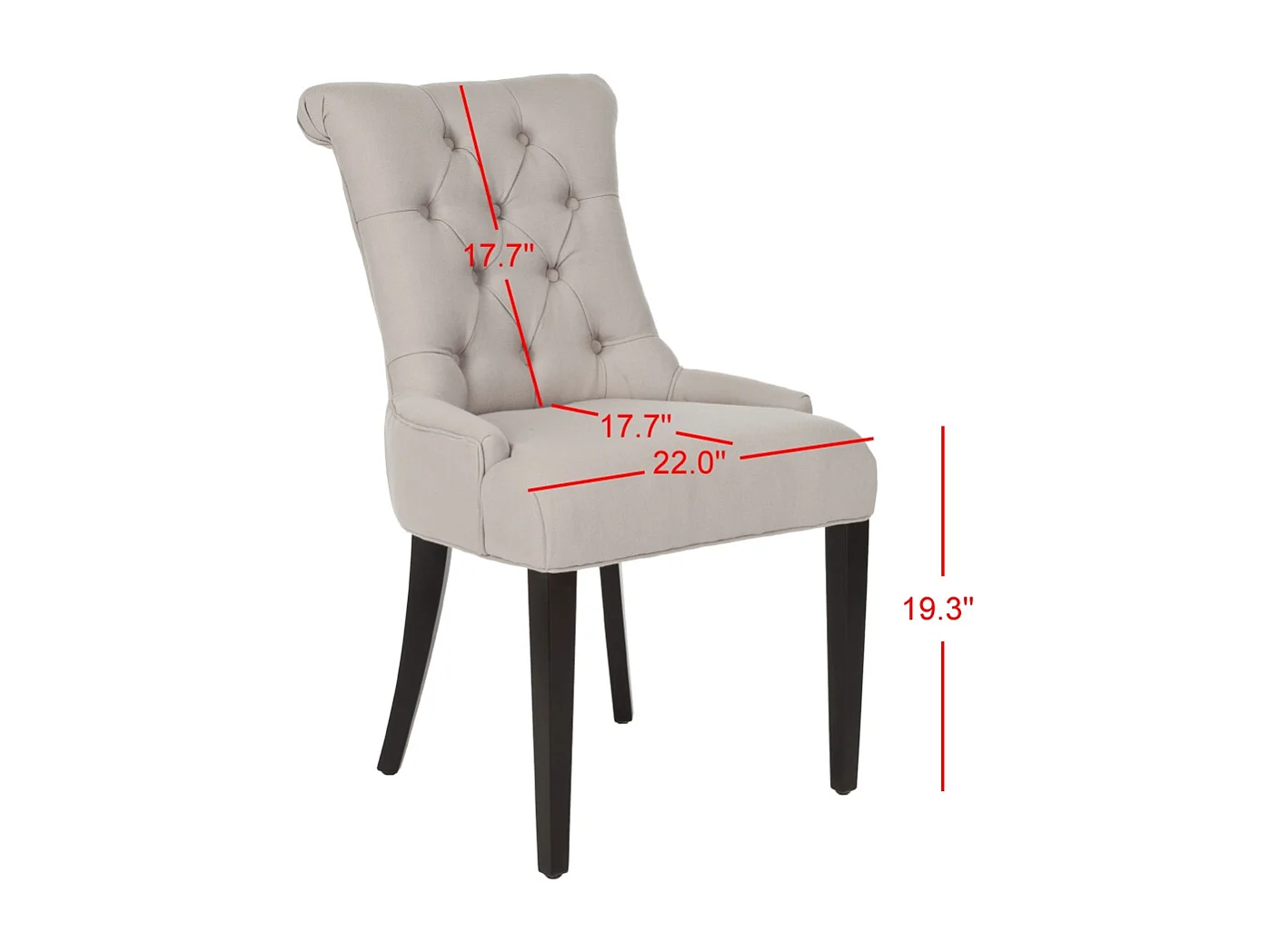 Lot de 2 chaise Taupe 55 X 65 X 93.98 cm - Louann