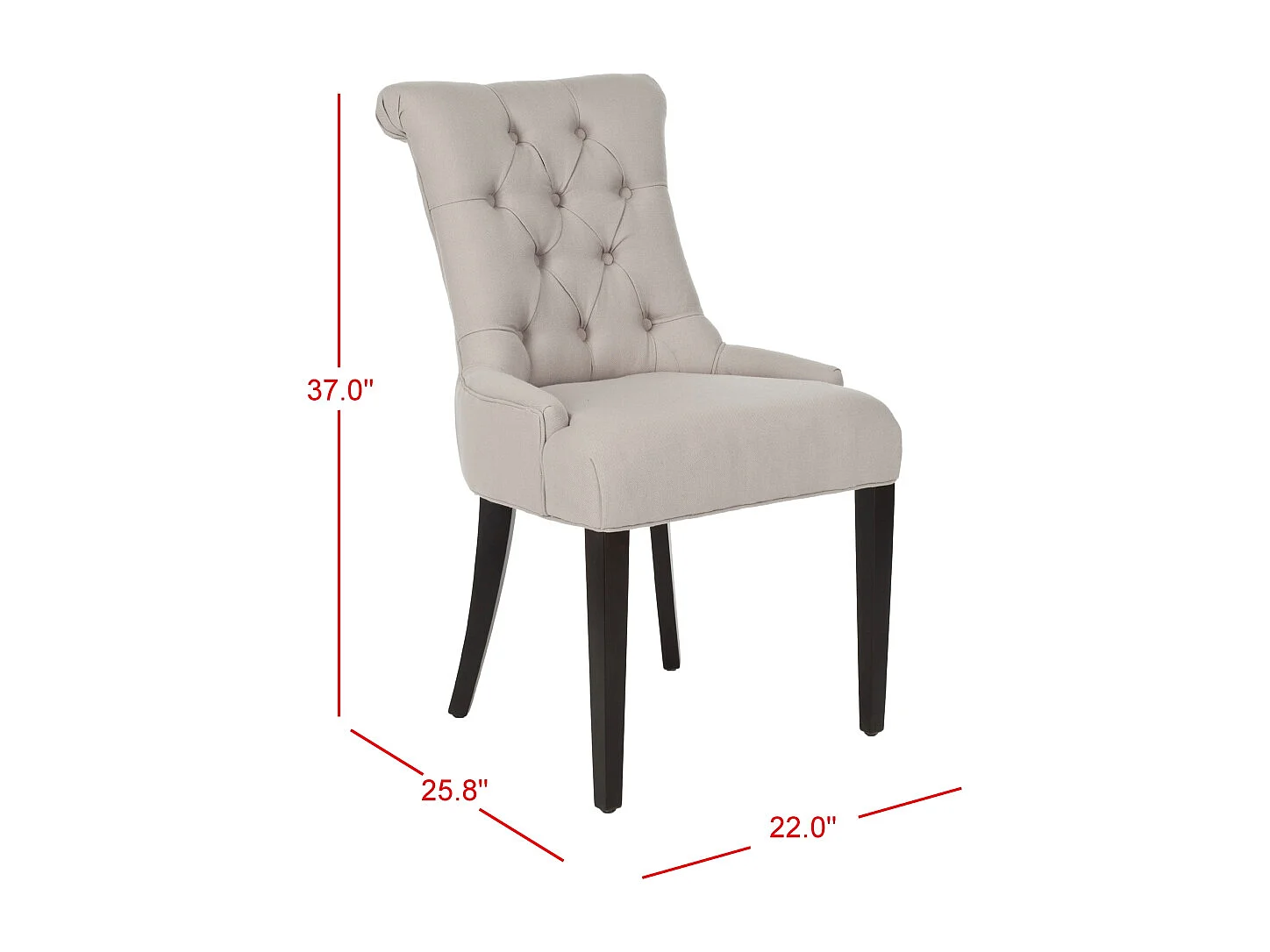 Lot de 2 chaise Taupe 55 X 65 X 93.98 cm - Louann