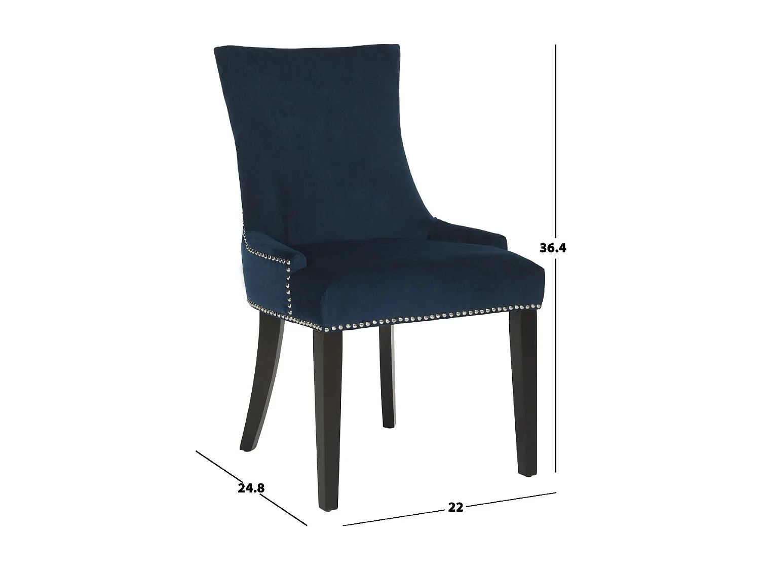 Lot de 2 chaise Bleu marine 63 X 56 X 92.45 cm - Marcelina