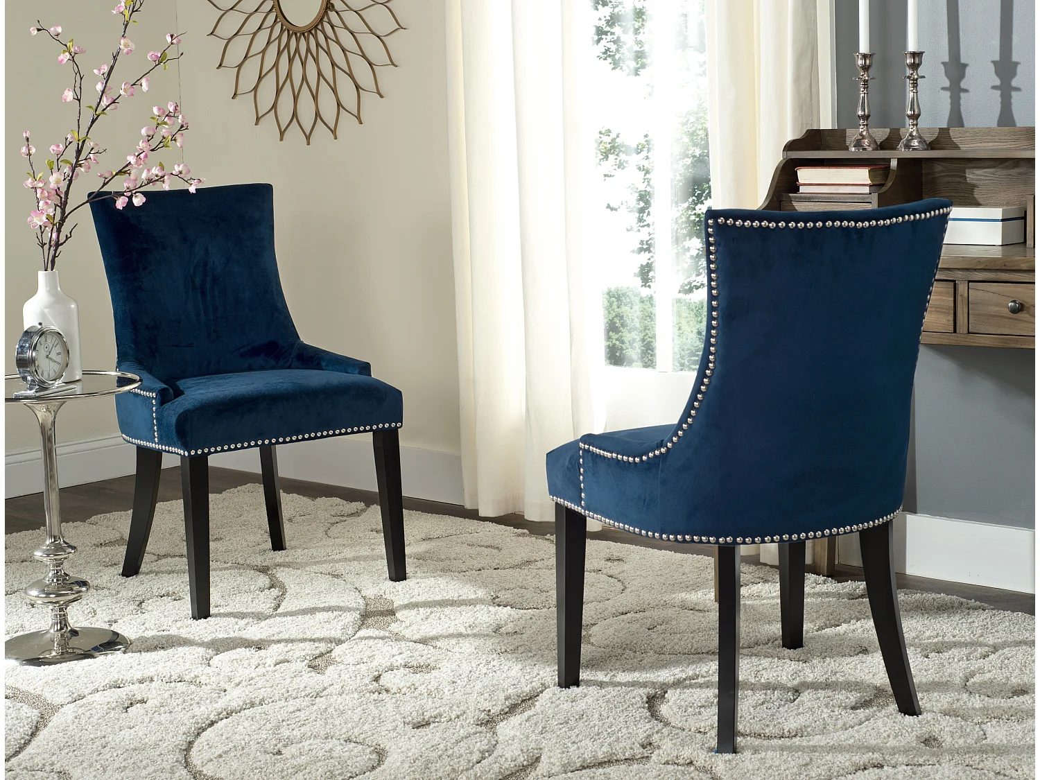 Lot de 2 chaise Bleu marine 63 X 56 X 92.45 cm - Marcelina