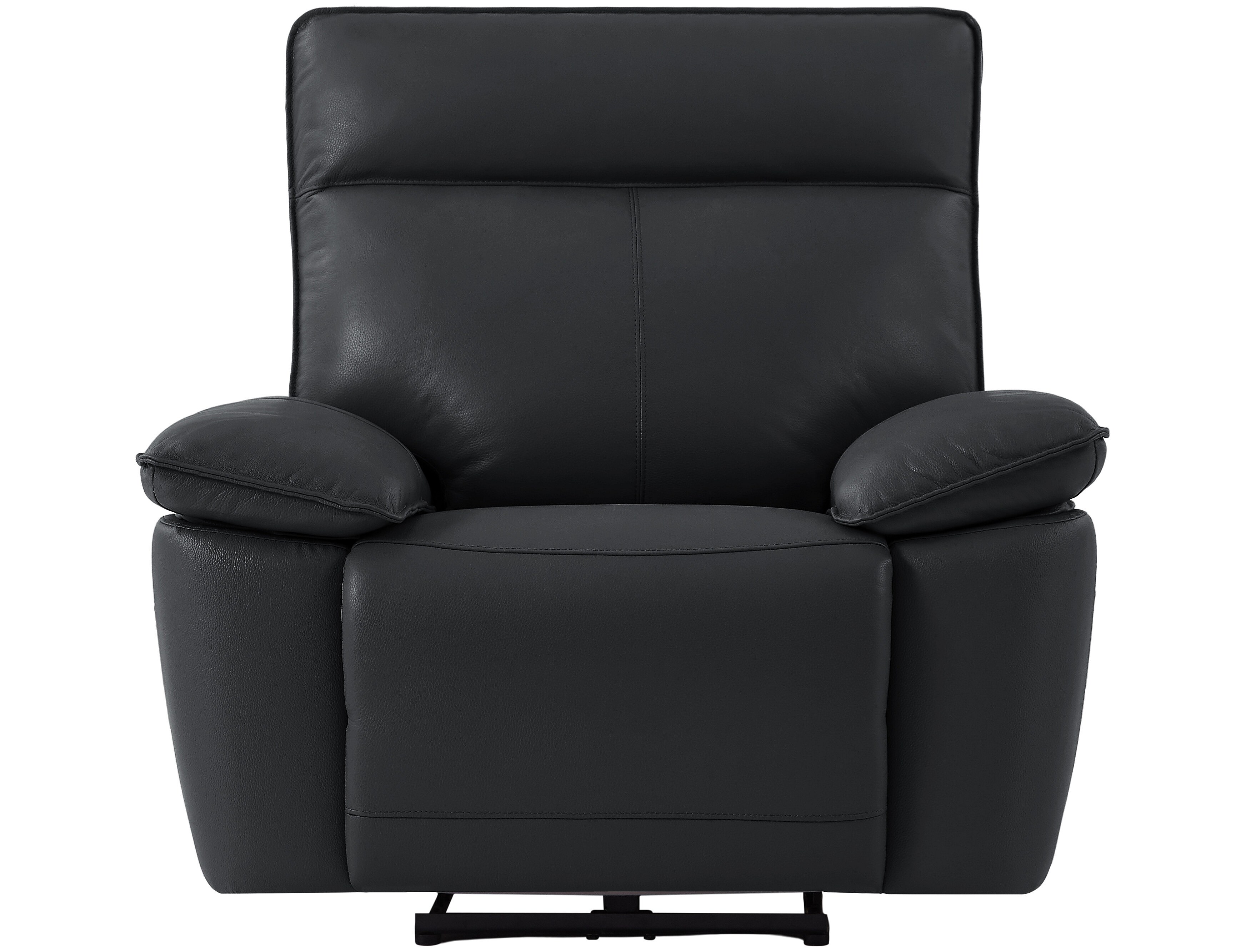Relaxsofa 3Sitzer & Relaxsessel elektrisch Rindsleder Schwarz