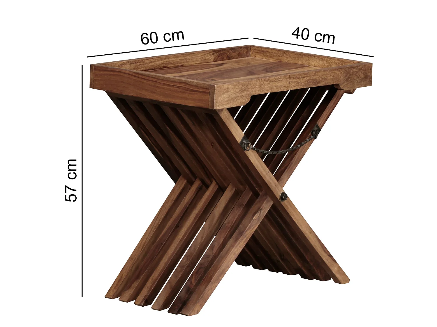 Tavolino Legno Massello 60 x 57 x 40 cm Tavolo Pieghevole | Tavolo Soggiorno Stile Country | Tavolo Divano Prodotto Naturale | Tavolino Da Caffè Vassoio Da Portata