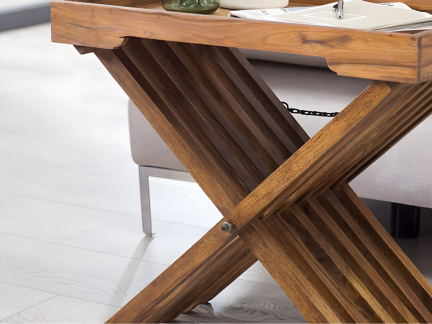 Tavolino Legno Massello 60 x 57 x 40 cm Tavolo Pieghevole | Tavolo Soggiorno Stile Country | Tavolo Divano Prodotto Naturale | Tavolino Da Caffè Vassoio Da Portata