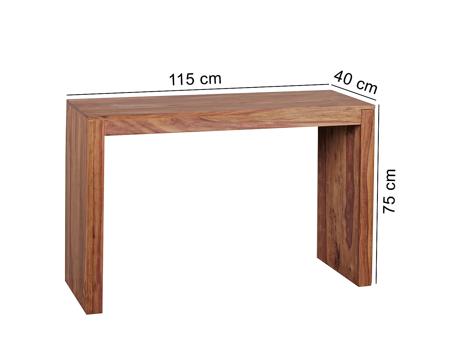 Konsolentisch Massivholz Konsole Schreibtisch 115x40x75 cm Flurtisch