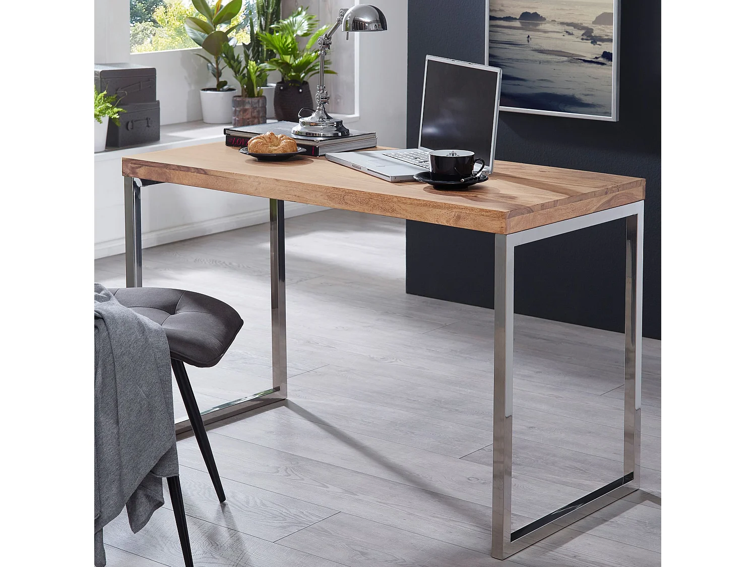 Scrivania Ufficio 120x76x60 cm Legno massiccio Cameretta