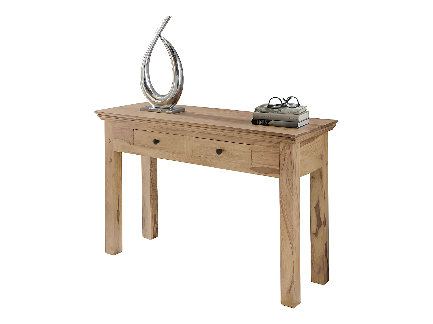 Table console Bois Massif 110x76x40cm Table de couloir Table de bureau