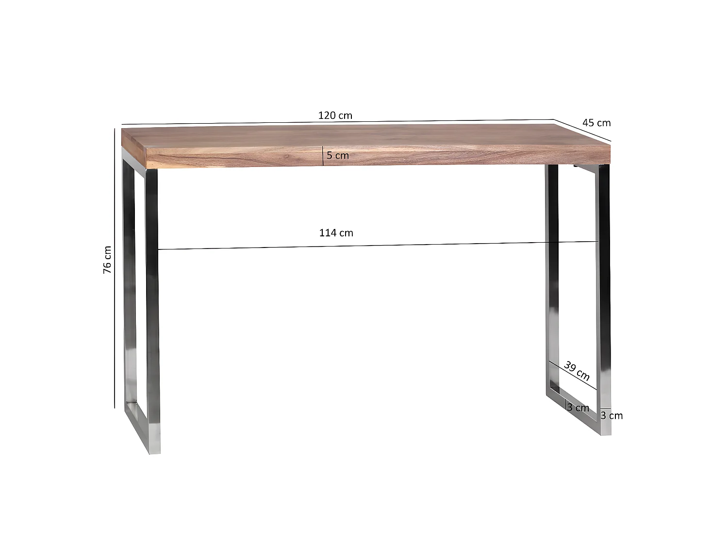 Konsolentisch Holz Massiv 120 x 45 Wandtisch Konsole Computertisch Schreibtisch