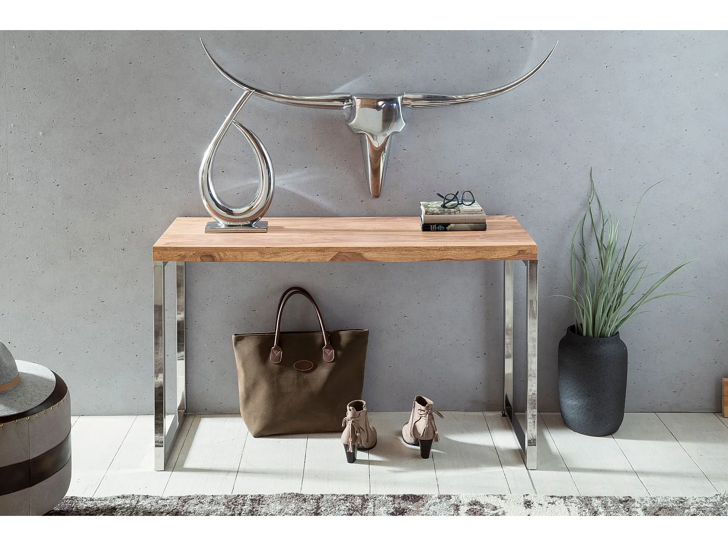 Konsolentisch Holz Massiv 120 x 45 Wandtisch Konsole Computertisch Schreibtisch