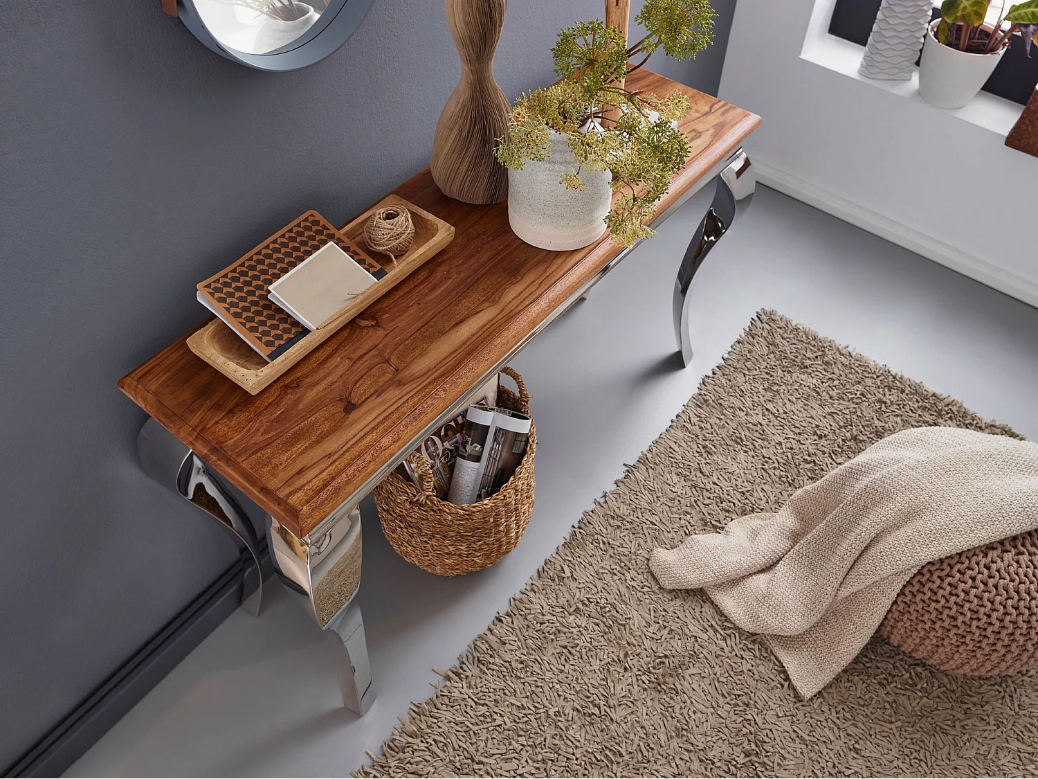 tavolo consolle in legno massello 130 cm tavolo da ingresso credenza scrivania moderna