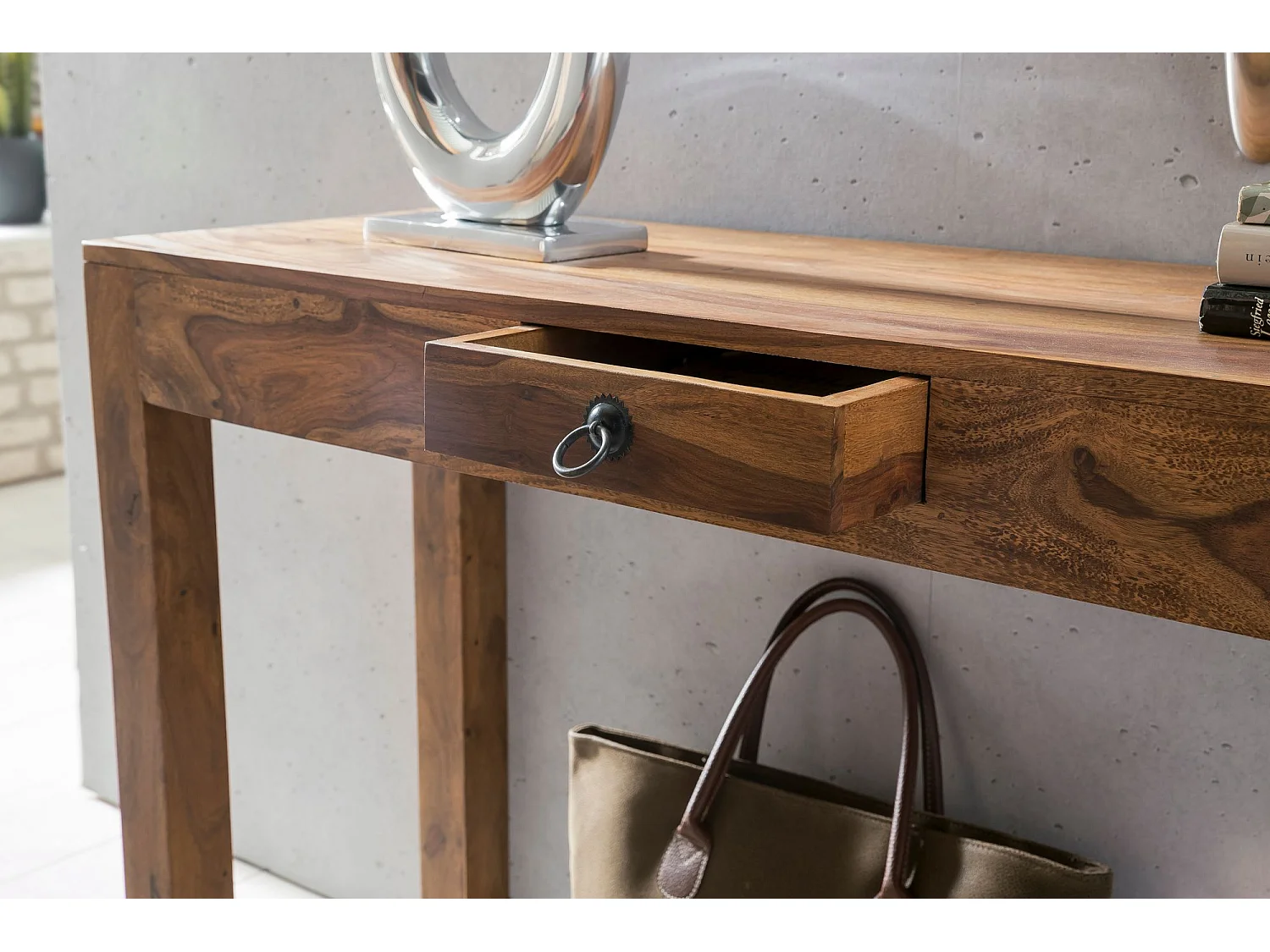 Konsolentisch Holz Massiv Wandtisch Konsole Anrichte 1 Schublade Schreibtisch