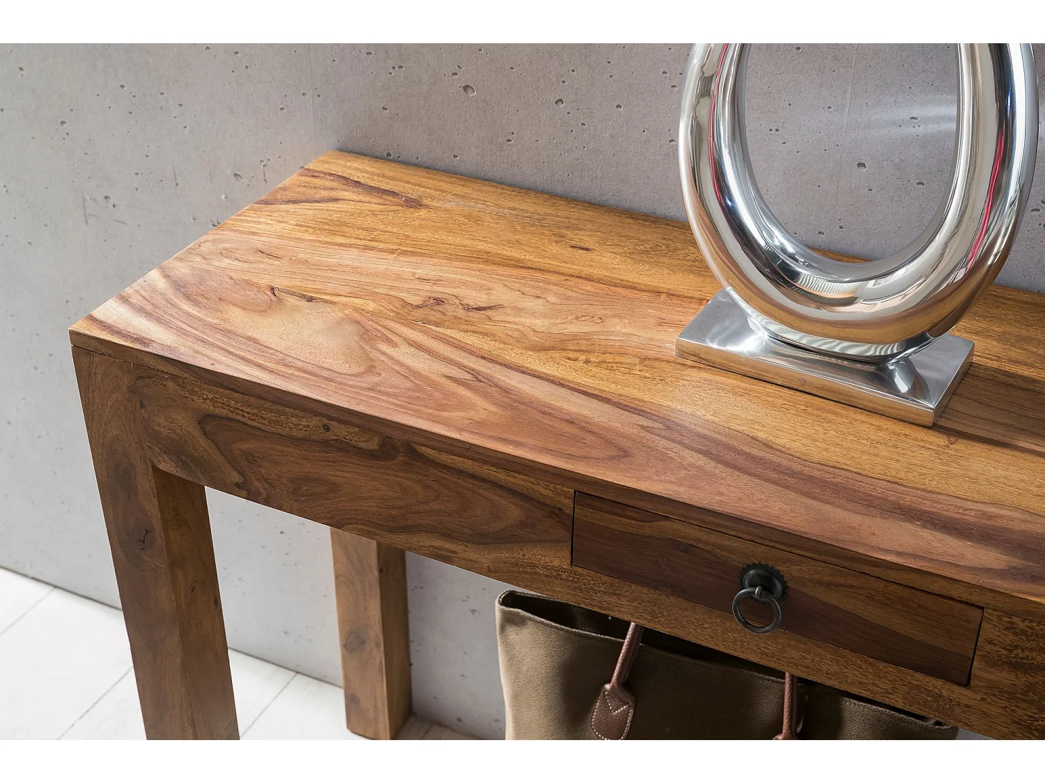 Table console Bois Massif 120x70x40cm Table de couloir Table de bureau