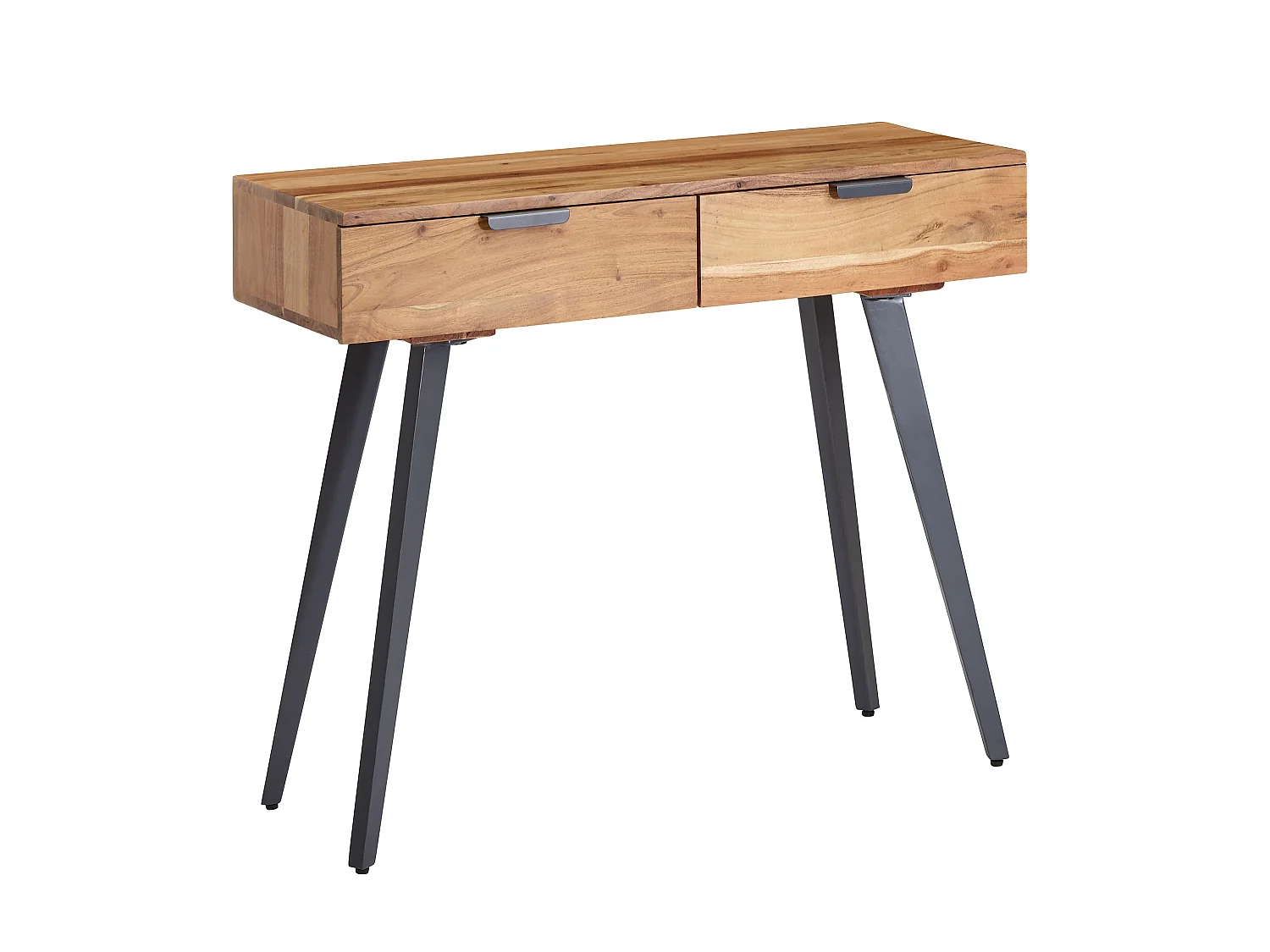 table console 90 cm bureau acacia coiffeuse bois massif / métal