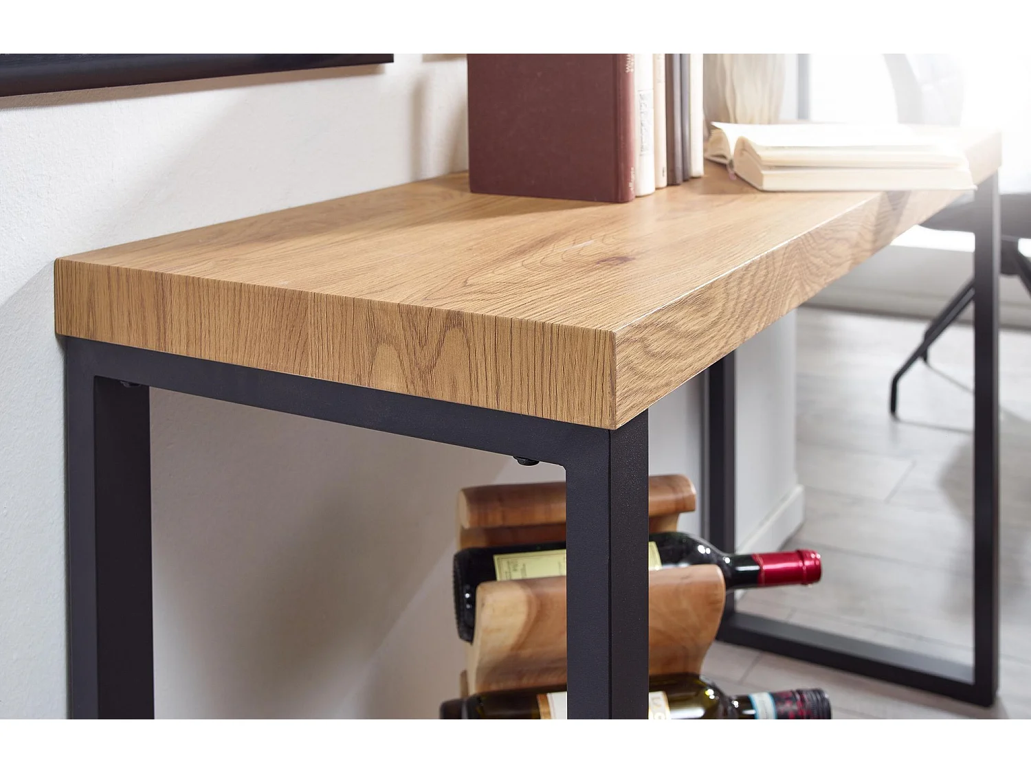 Tavolo Consolle Rovere e Nero 120x39x75,5 cm Tavolino del Corridoio