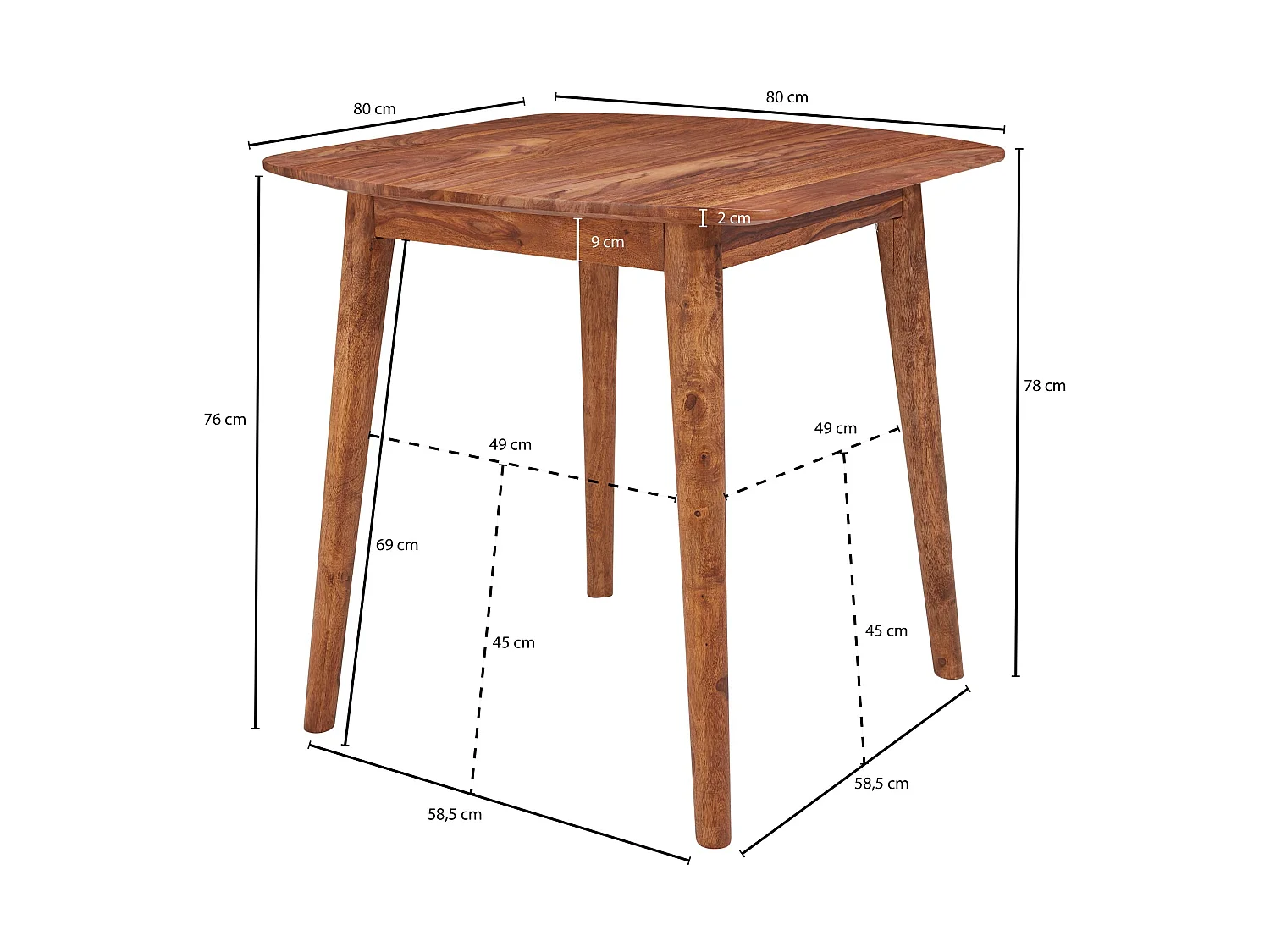 Esszimmertisch SV51396 massiv Holztisch Sheesham Speisetisch Tisch Holz