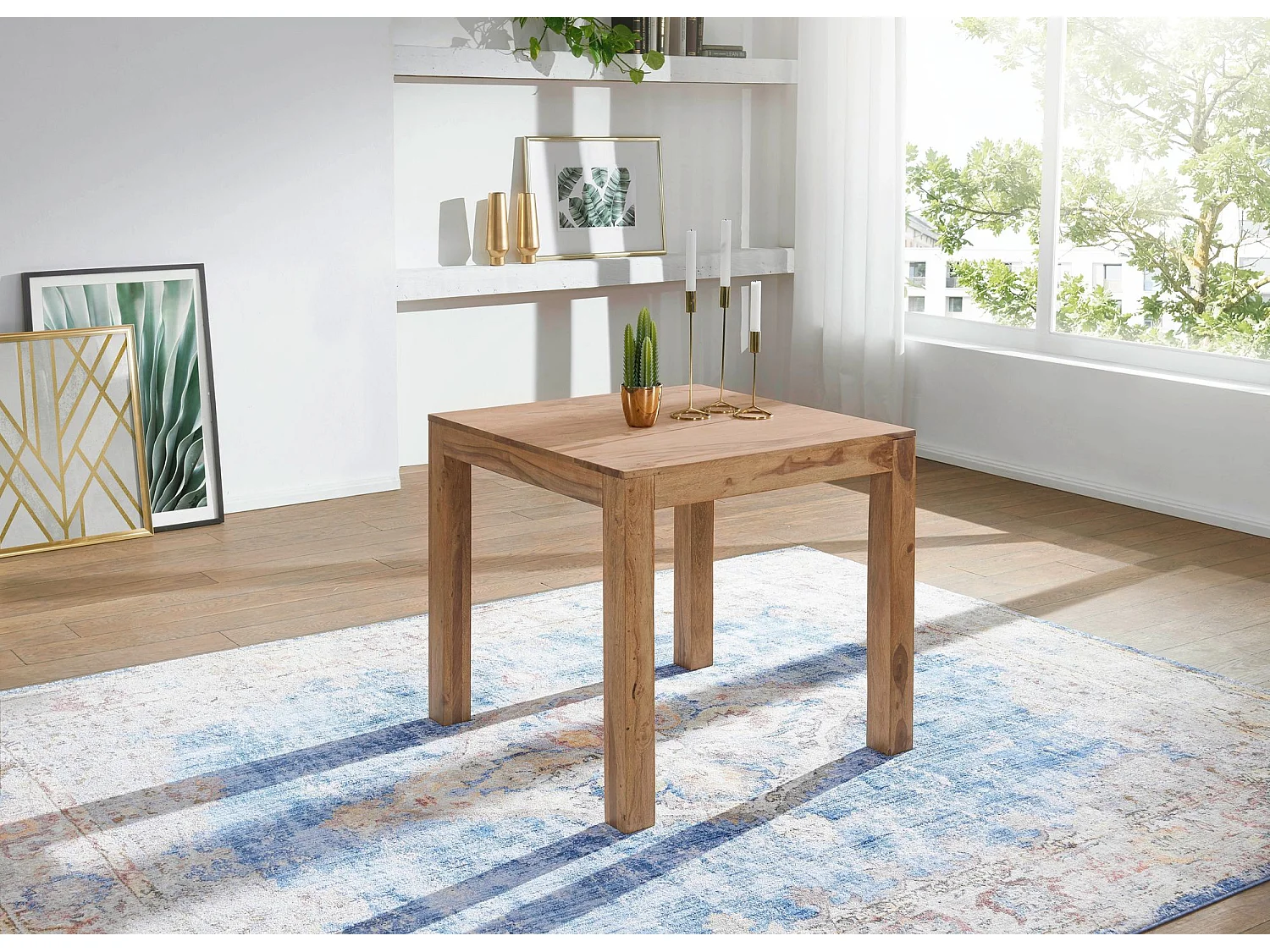 Esstisch quadratisch Massiv 80 x 80 cm Akazie Küchentisch Esszimmer Tisch Neu