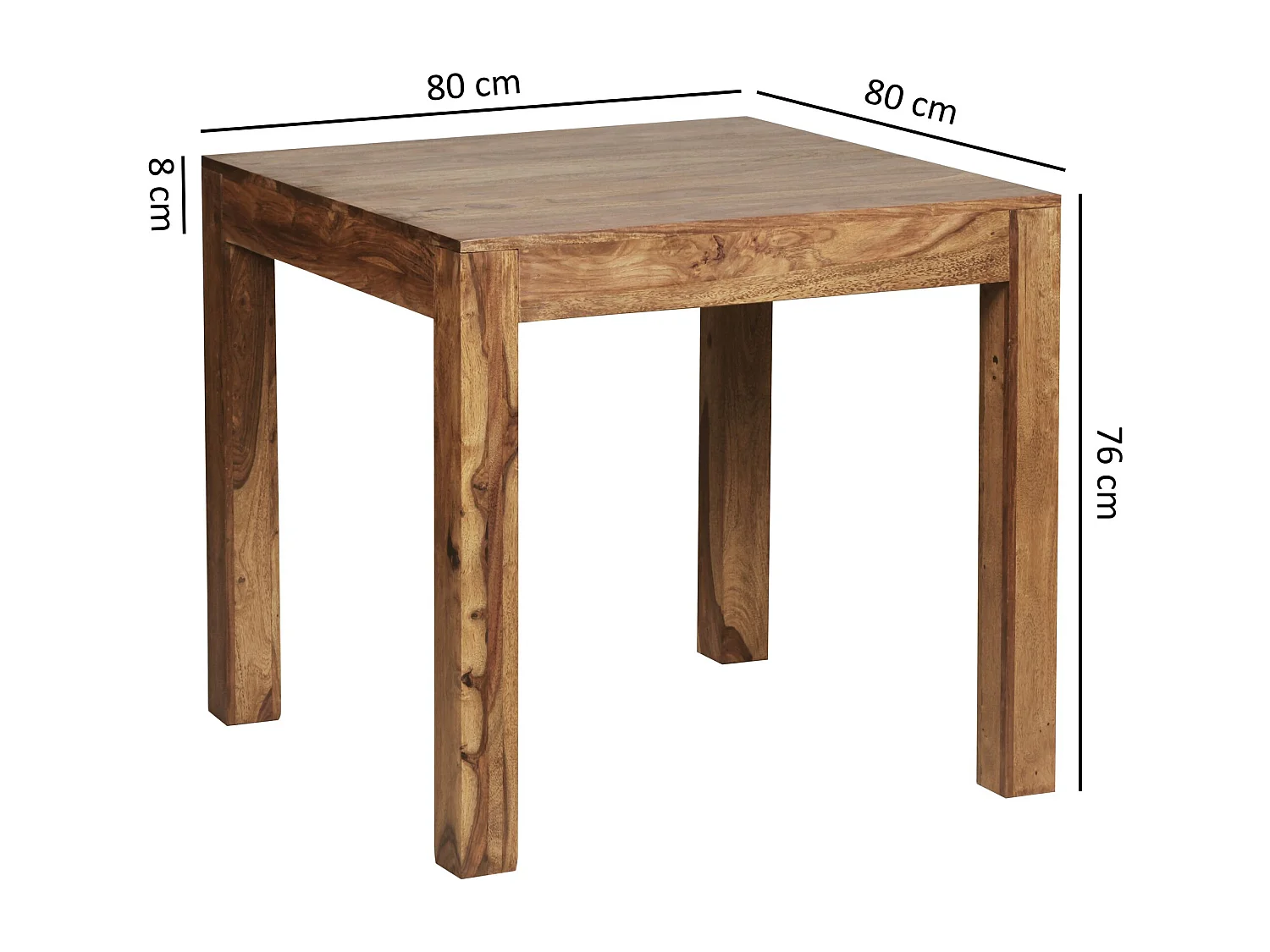 Table de salle à manger Bois Massif Table de Cuisine Sheesham Petit