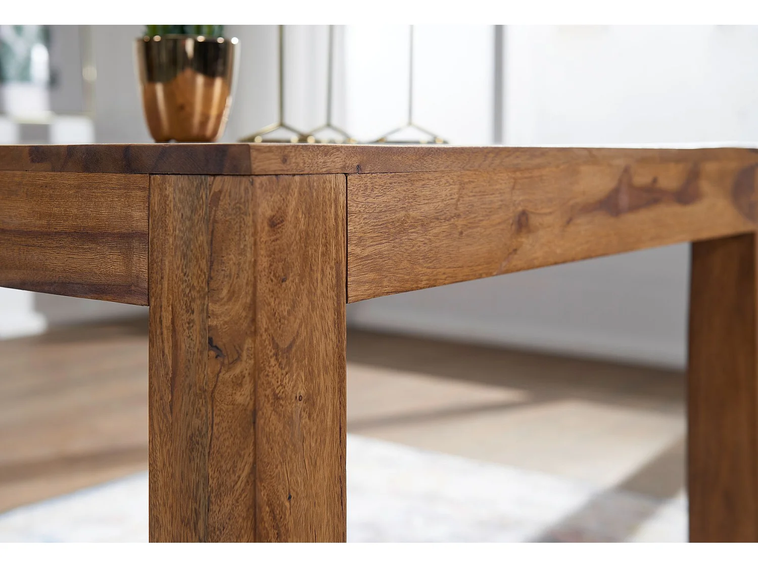 Table de salle à manger Bois Massif Table de Cuisine Sheesham Petit