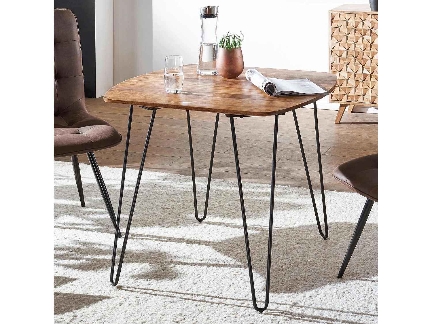 Esszimmertisch Esstisch mit Metallbeinen Tisch Massivholz Holztisch