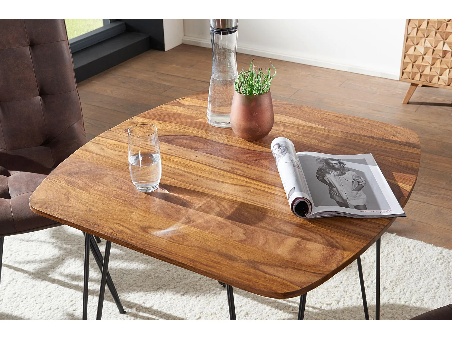 Esszimmertisch Esstisch mit Metallbeinen Tisch Massivholz Holztisch