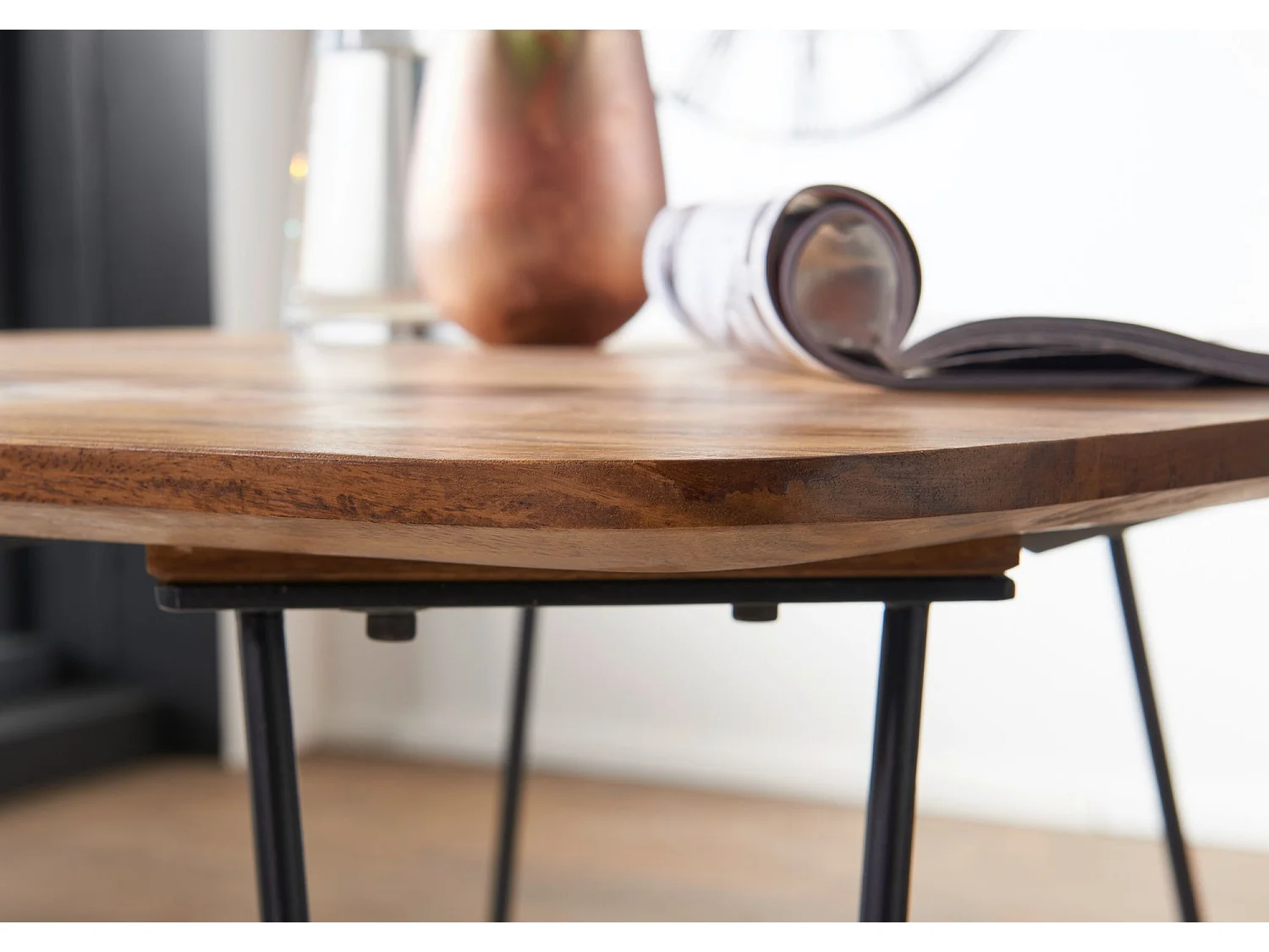 Esszimmertisch Esstisch mit Metallbeinen Tisch Massivholz Holztisch