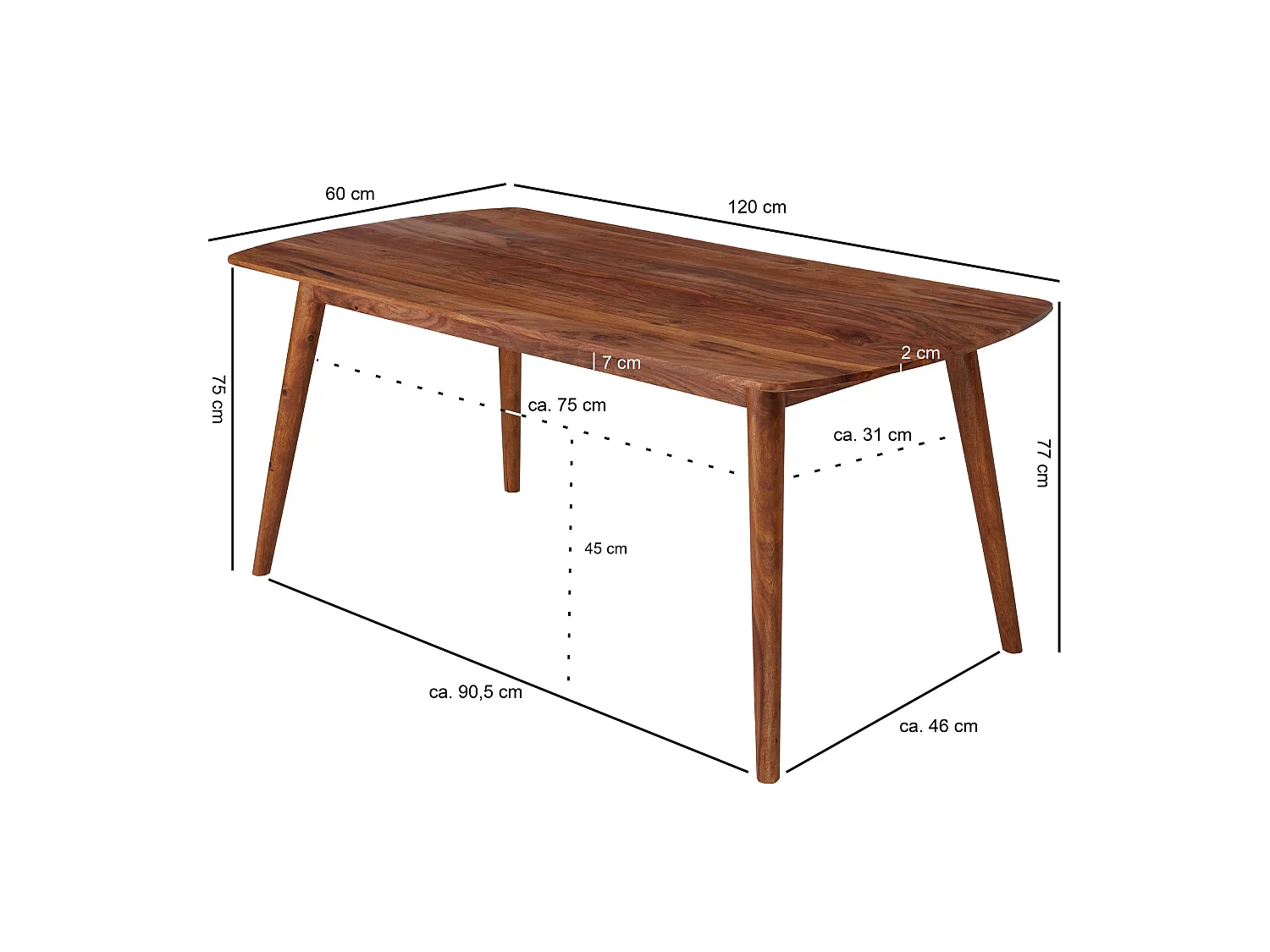 Esszimmertisch SV51396 massiv Holztisch Sheesham Speisetisch Tisch Holz