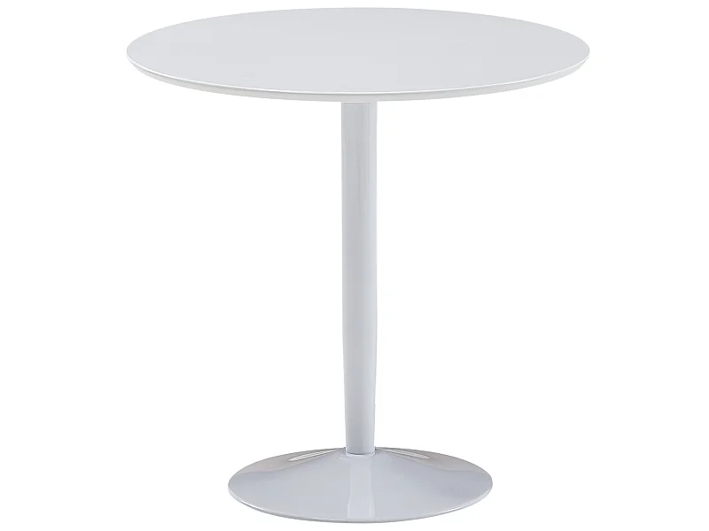 Esstisch  Esszimmertisch Rund 75x75x74cm Weiß Hochglanz Küchentisch Tisch