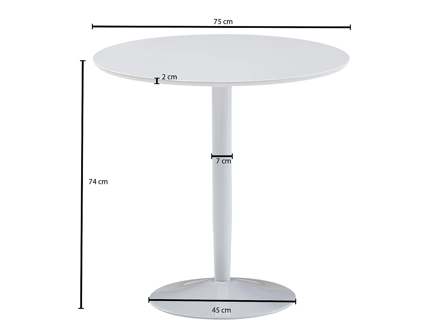 Tavolo da pranzo  tavolo da pranzo rotondo 75x75x74cm tavolo da cucina bianco lucido