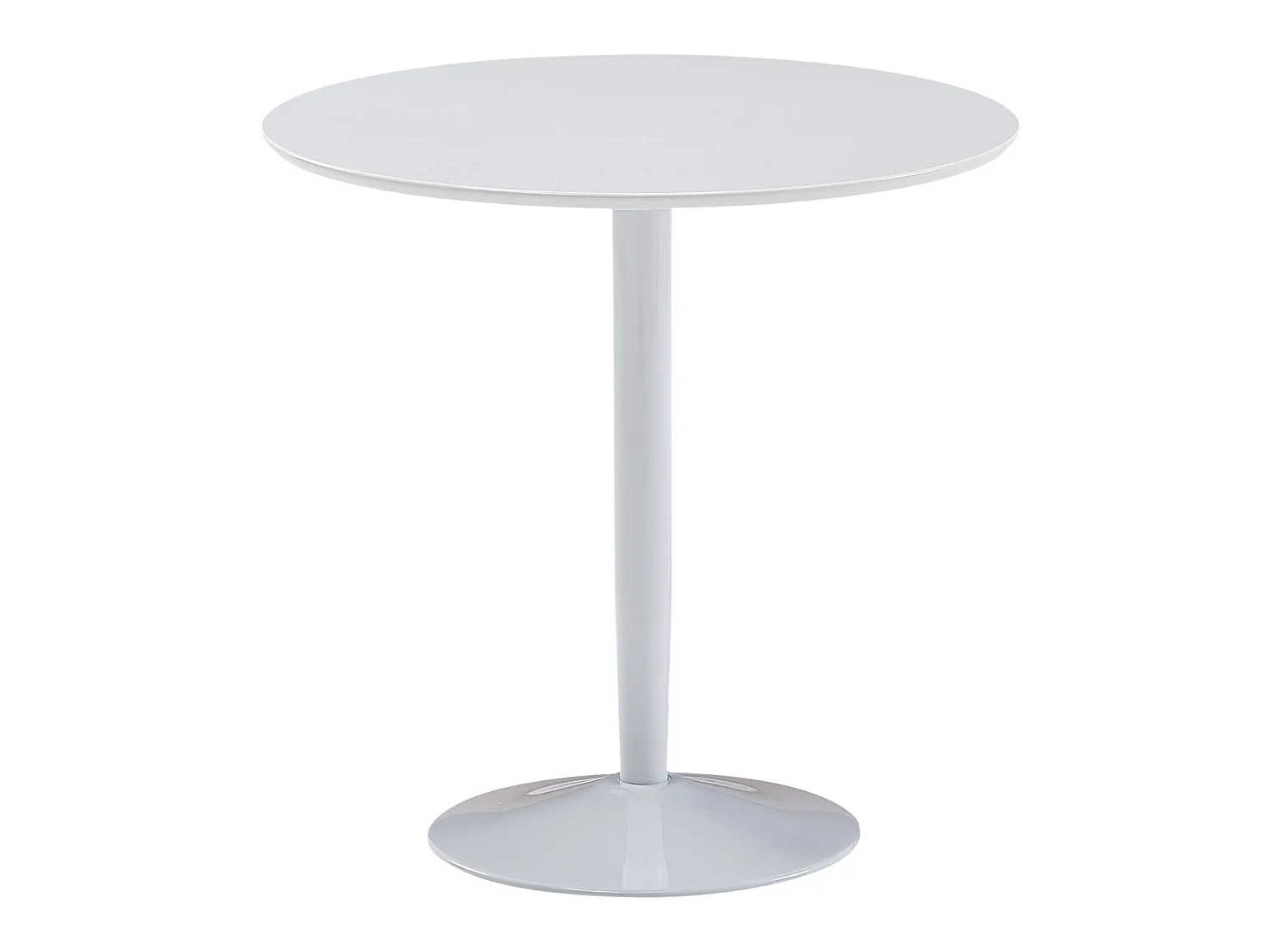 Table de salle à manger ronde 75x75x74cm blanc haute brillance table de cuisine