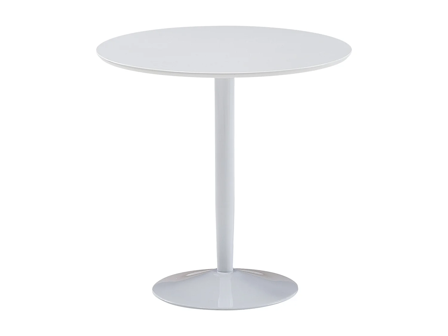 Table de salle à manger ronde 75x75x74cm blanc haute brillance table de cuisine