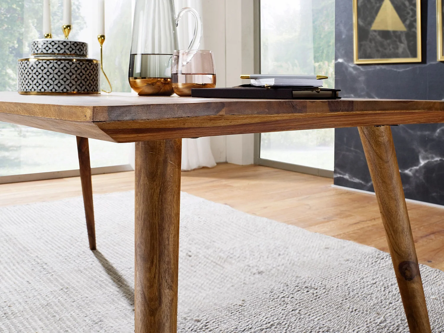 Tavolo Da Pranzo Legno Massello Sheesham Tavolo Da Cucina Stile Retrò