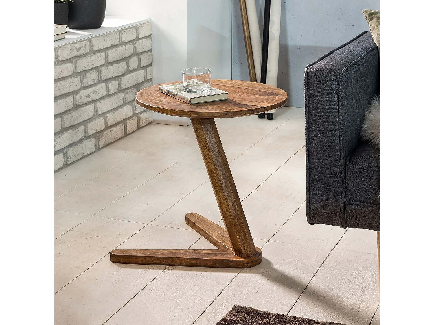 table d'appoint table d'appoint en bois massif table de salon ronde style campagnard