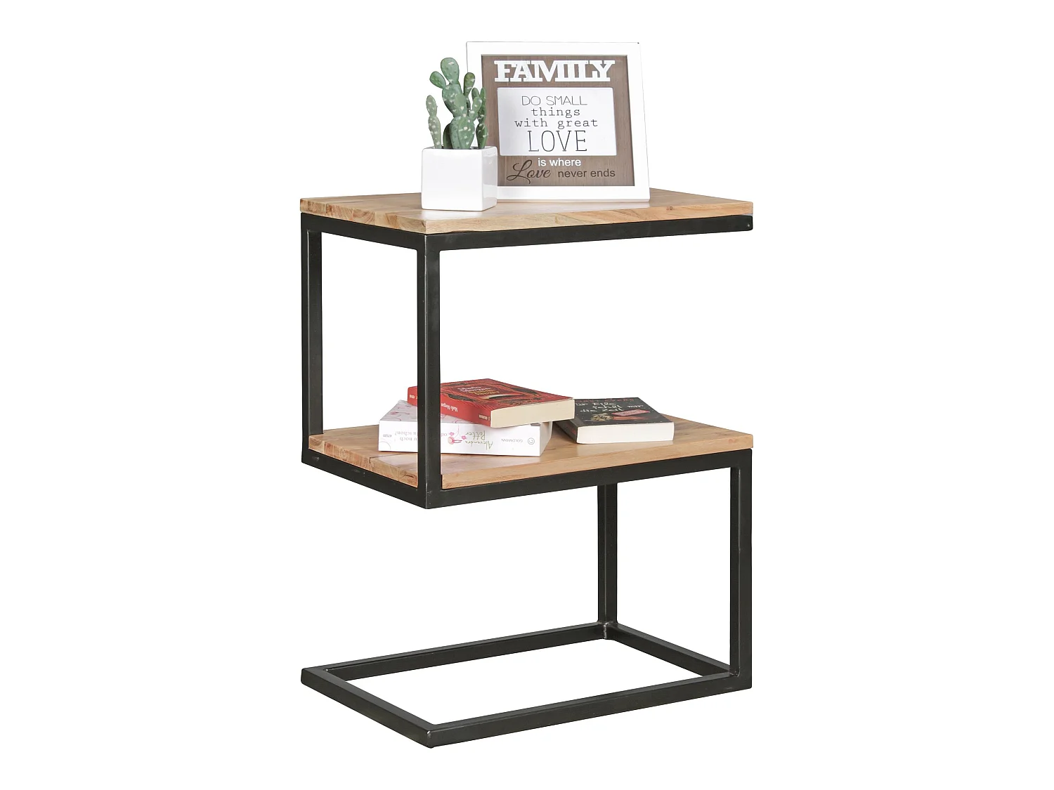 Table d'appoint Bois Massif 45x60x30cm Bout de canapé Table de Salon