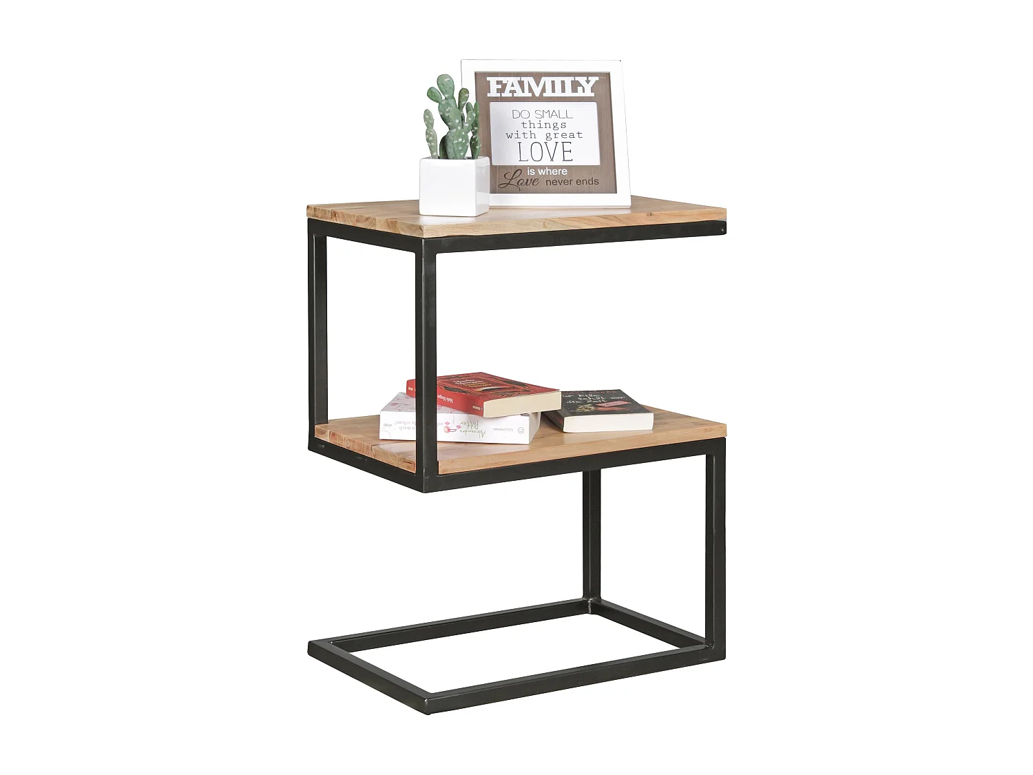 Table d'appoint Bois Massif 45x60x30cm Bout de canapé Table de Salon