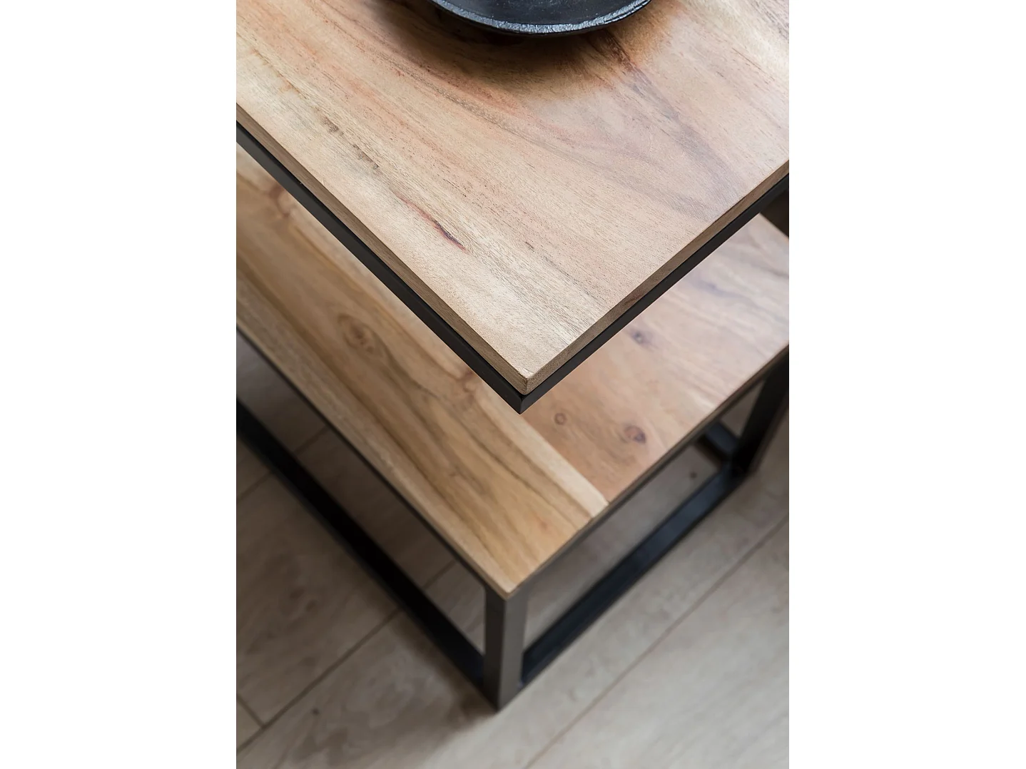 Table d'appoint Bois Massif 45x60x30cm Bout de canapé Table de Salon