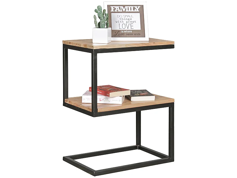 Table d'appoint Bois Massif 45x60x30cm Bout de canapé Table de Salon