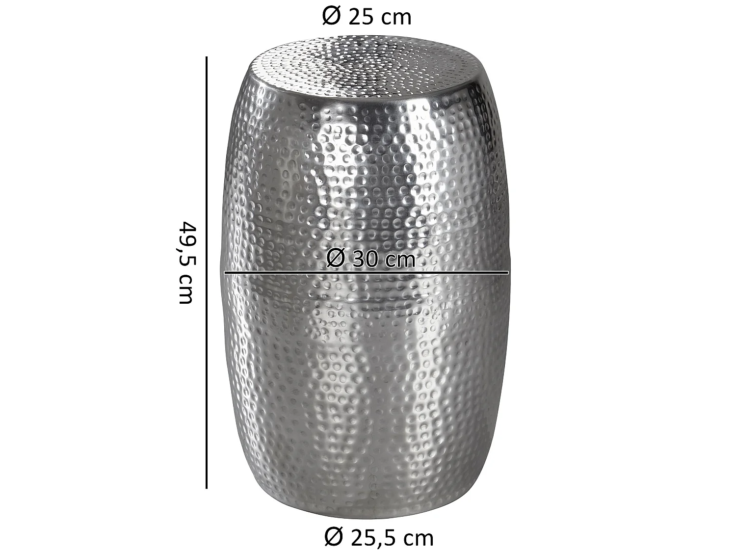 Table d'appoint Métal 30x49,5x30 cm Table Basse Design Bout de canapé
