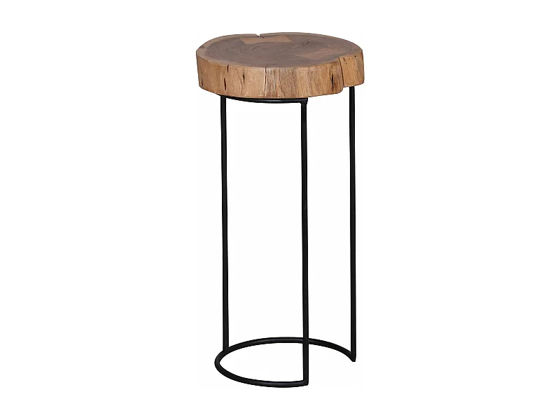 Beistelltisch Massiv Wohnzimmertisch Holz Baumstamm Tisch Echt-Holz