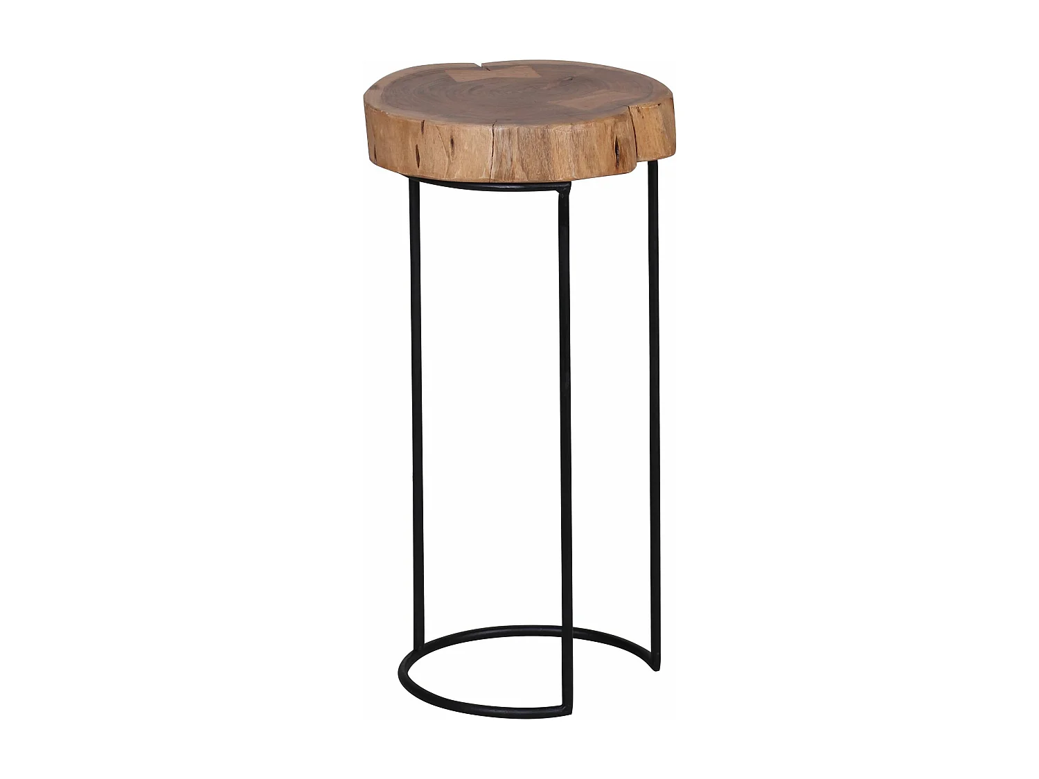 Beistelltisch Massiv Wohnzimmertisch Holz Baumstamm Tisch Echt-Holz