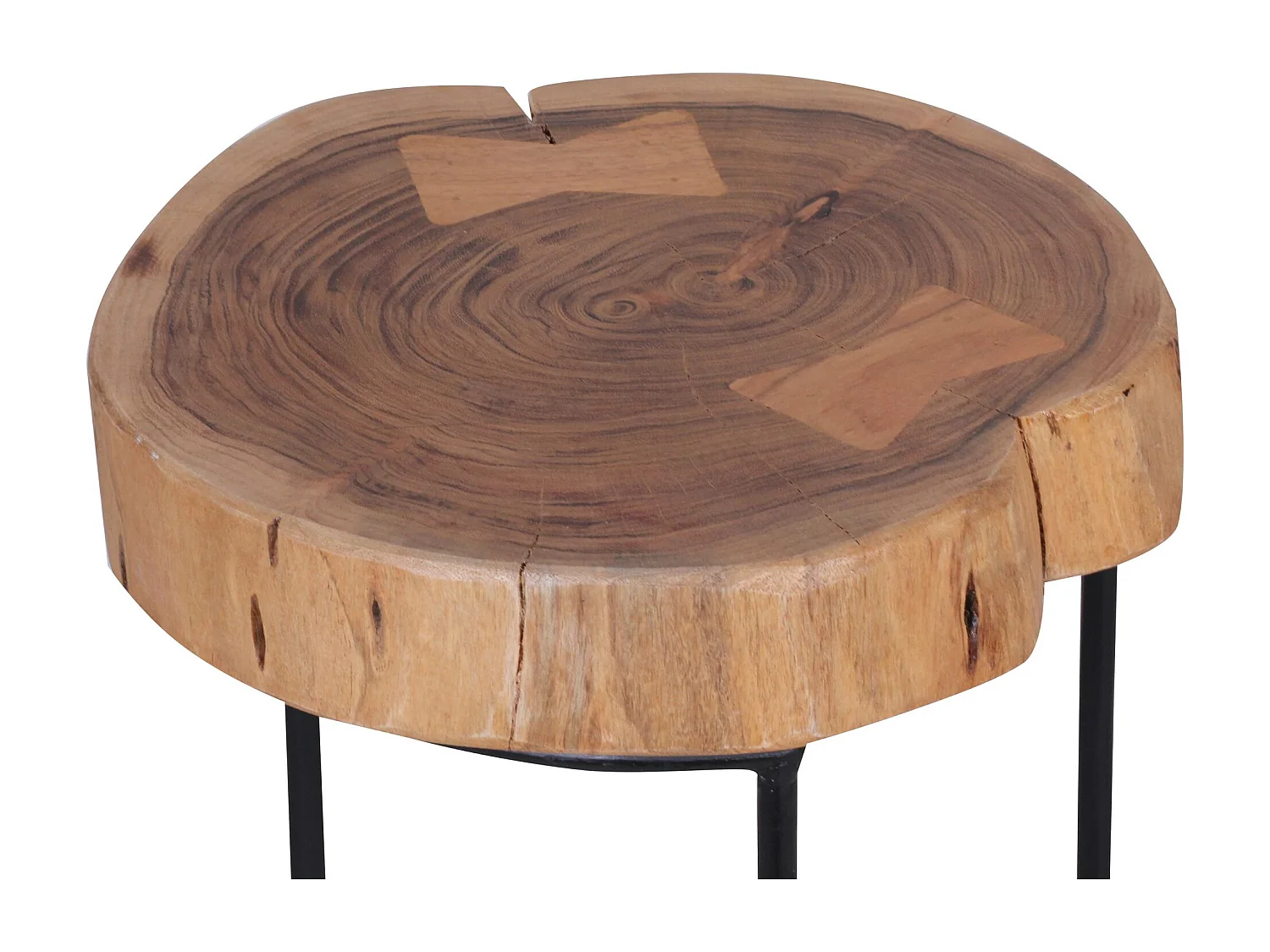 Table d'appoint Bois Massif 28x55x28cm Bout de canapé Table de Salon