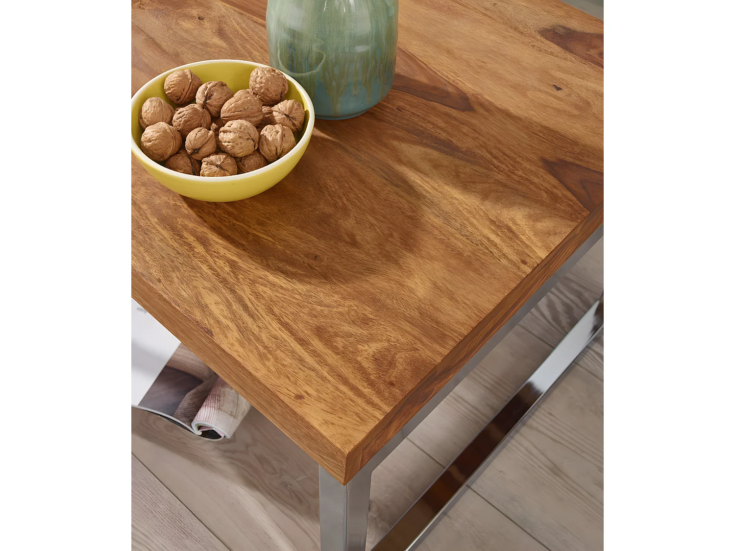 Sheesham Couchtisch Wohnzimmer Tisch Beistelltisch 60 x 60 cm Massivholz