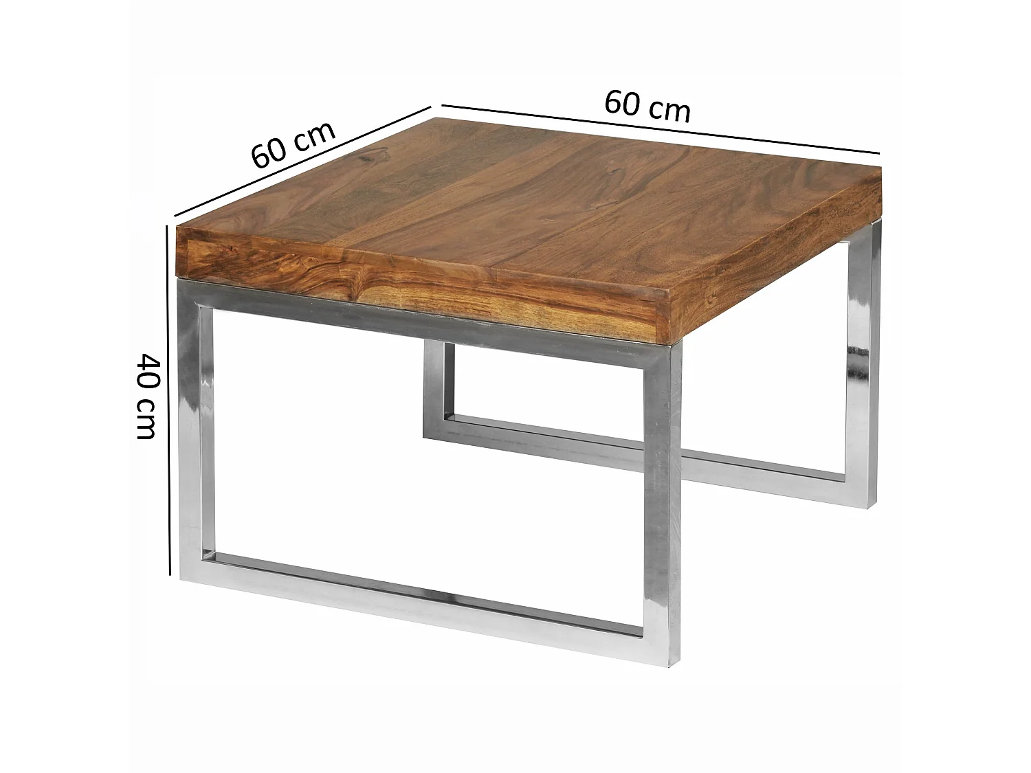 Sheesham Couchtisch Wohnzimmer Tisch Beistelltisch 60 x 60 cm Massivholz