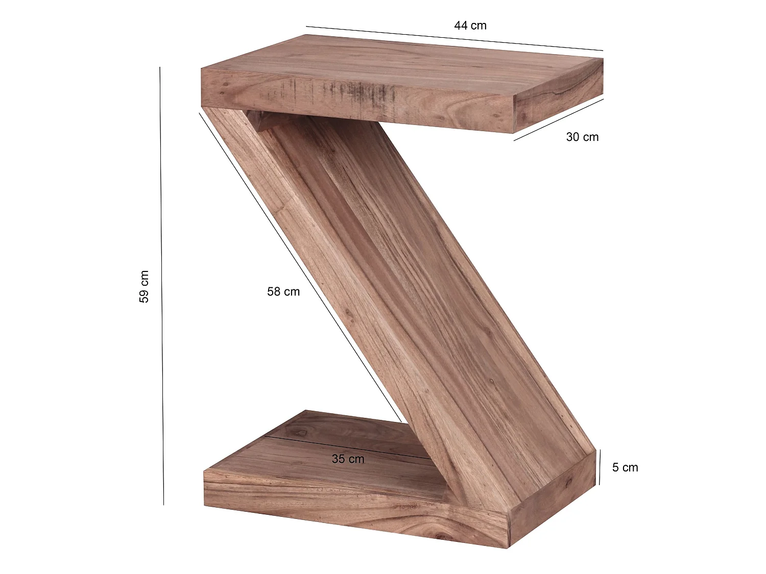 Table d'appoint Bois Massif 44x59x30cm Bout de canapé Table de Salon