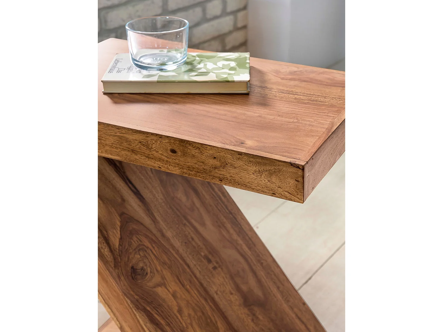 Table d'appoint Bois Massif 44x59x30cm Bout de canapé Table de Salon