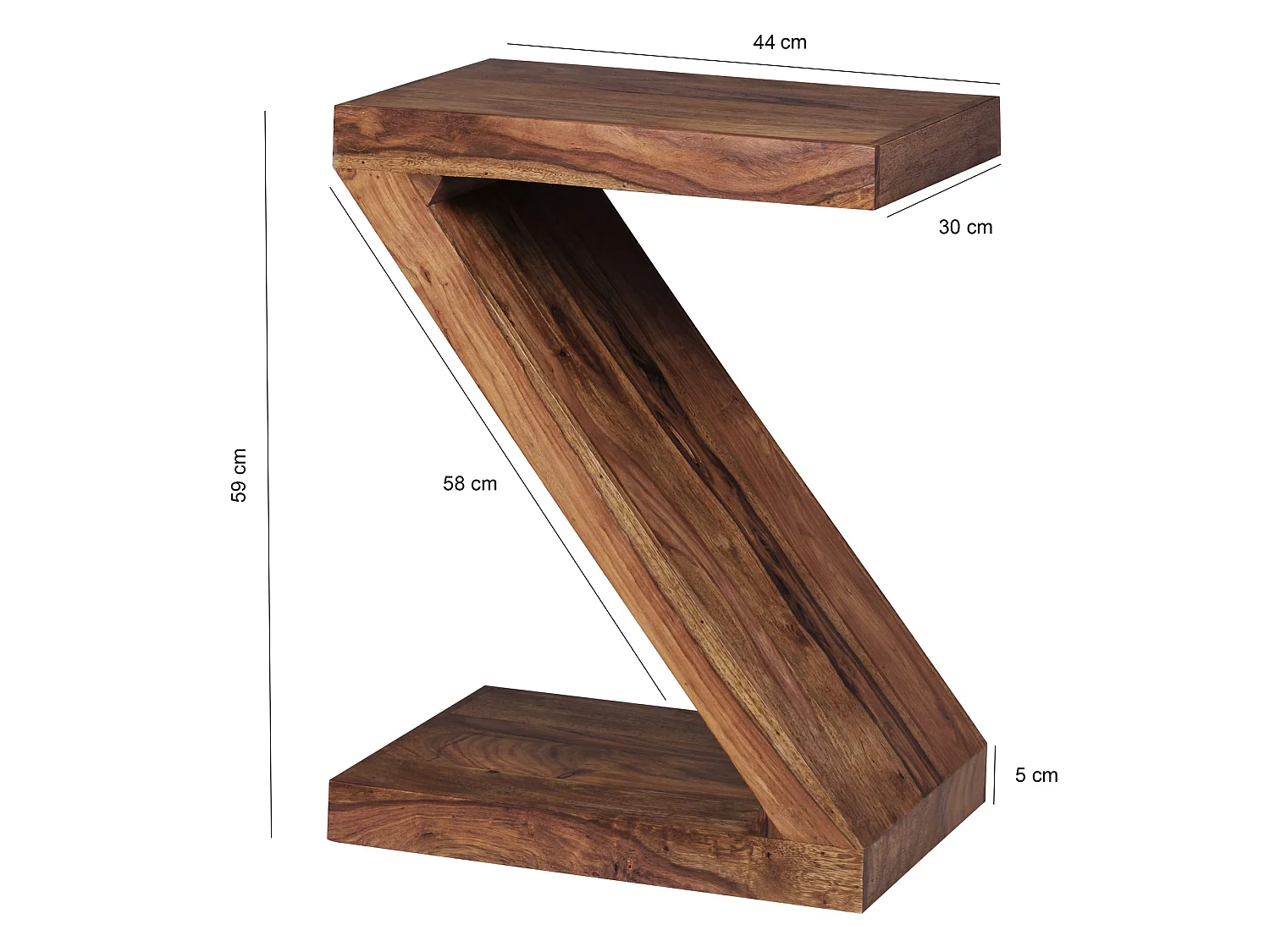 Table d'appoint Bois Massif 44x59x30cm Bout de canapé Table de Salon