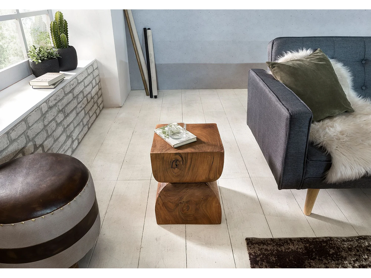 Table en bois massif table basse 30x30cm Country Style table basse