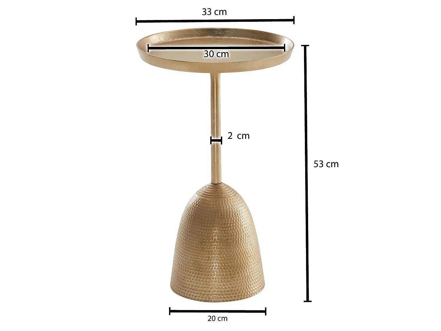 Beistelltisch  Sofatisch Metall Ø 33 cm Tisch Wohnzimmertisch Rund Gold