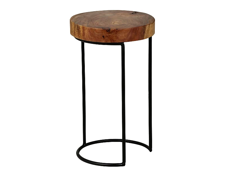 Table d'appoint Bois Massif 28x45x28cm Bout de canapé Table de Salon